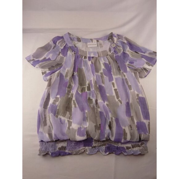 Alfred Dinner Womens Purple Green Geo Poly Top Size 10 - Picture 1 of 3